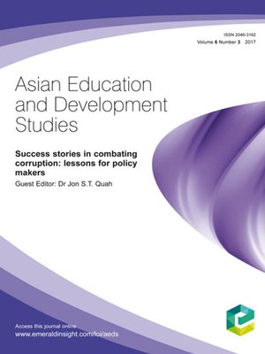 cover image of Asian Education and Development Studies, Volume 6, Number 3